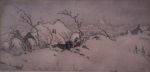 Verkocht.Jong.Toon de Jong.1879-1978.Blaricum.Winter in Blarikum.